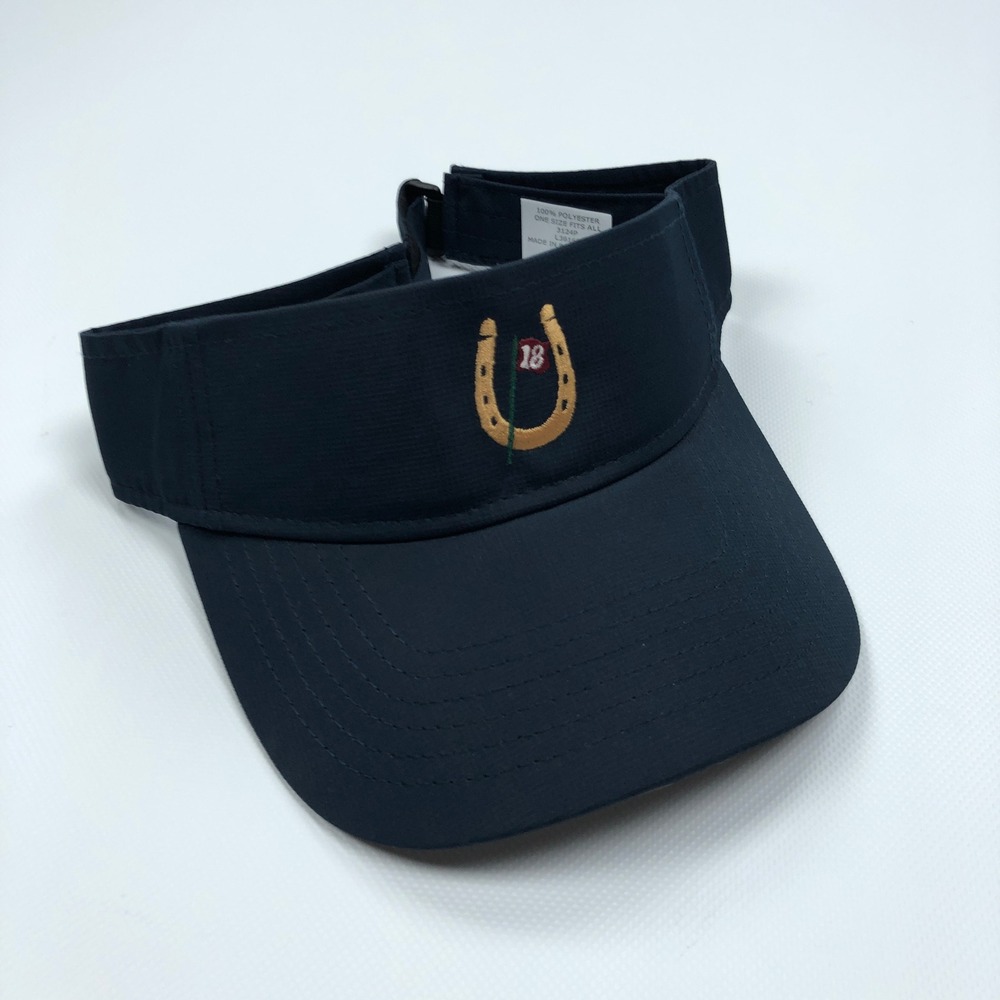 Imperial Golden Horseshoe Golf Club Visor Navy Blue Adjustable 3M Scotchgard